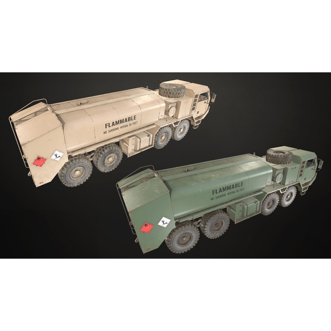 Heavy Military Truck 3D Model – Low Poly Game Ready, FBX, OBJ - View 7