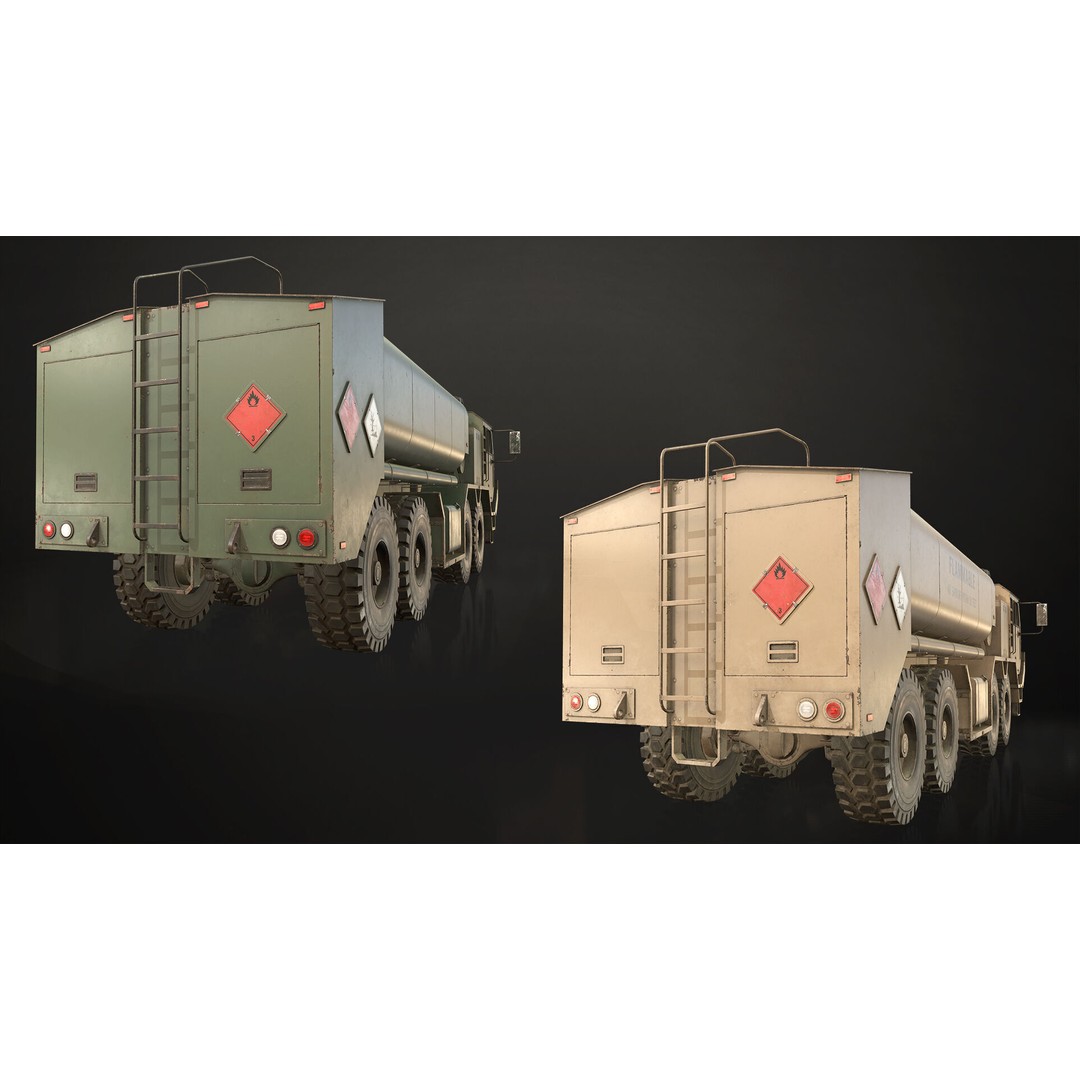 Heavy Military Truck 3D Model – Low Poly Game Ready, FBX, OBJ - View 8