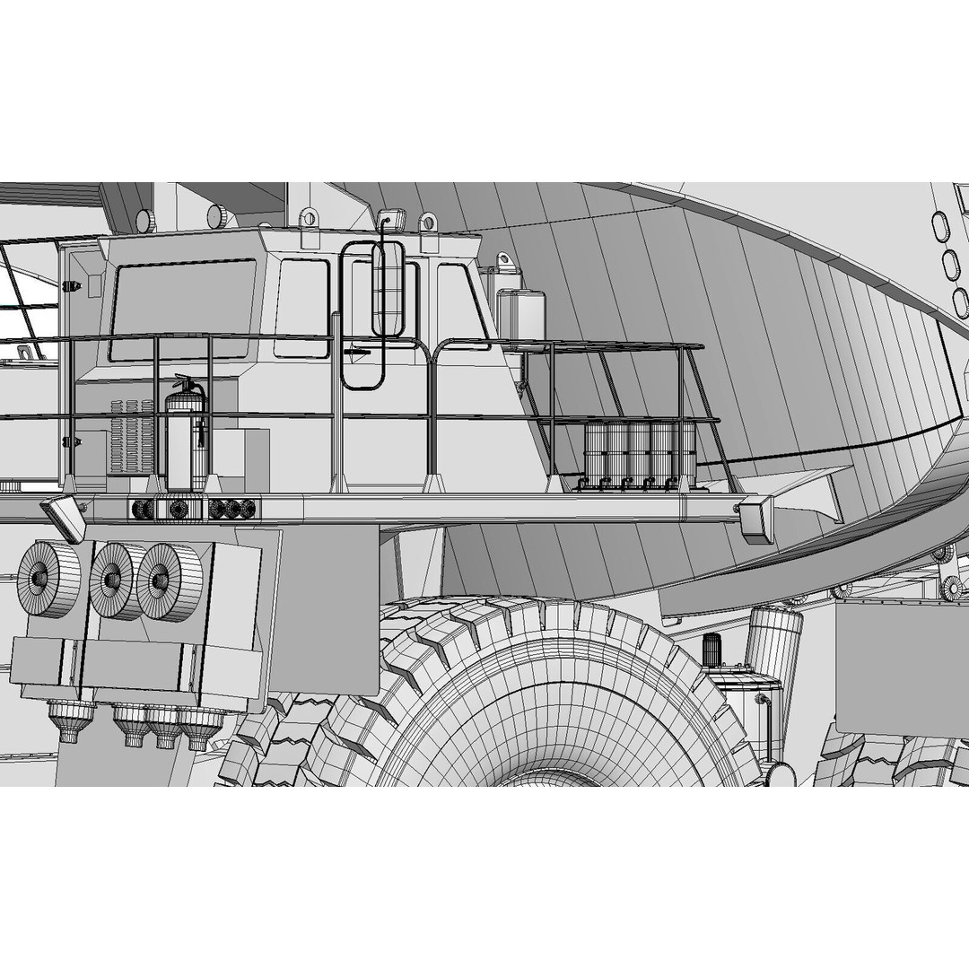 Komatsu 930E Rigid Dump Truck 3D Model – High Poly PBR Asset, FBX