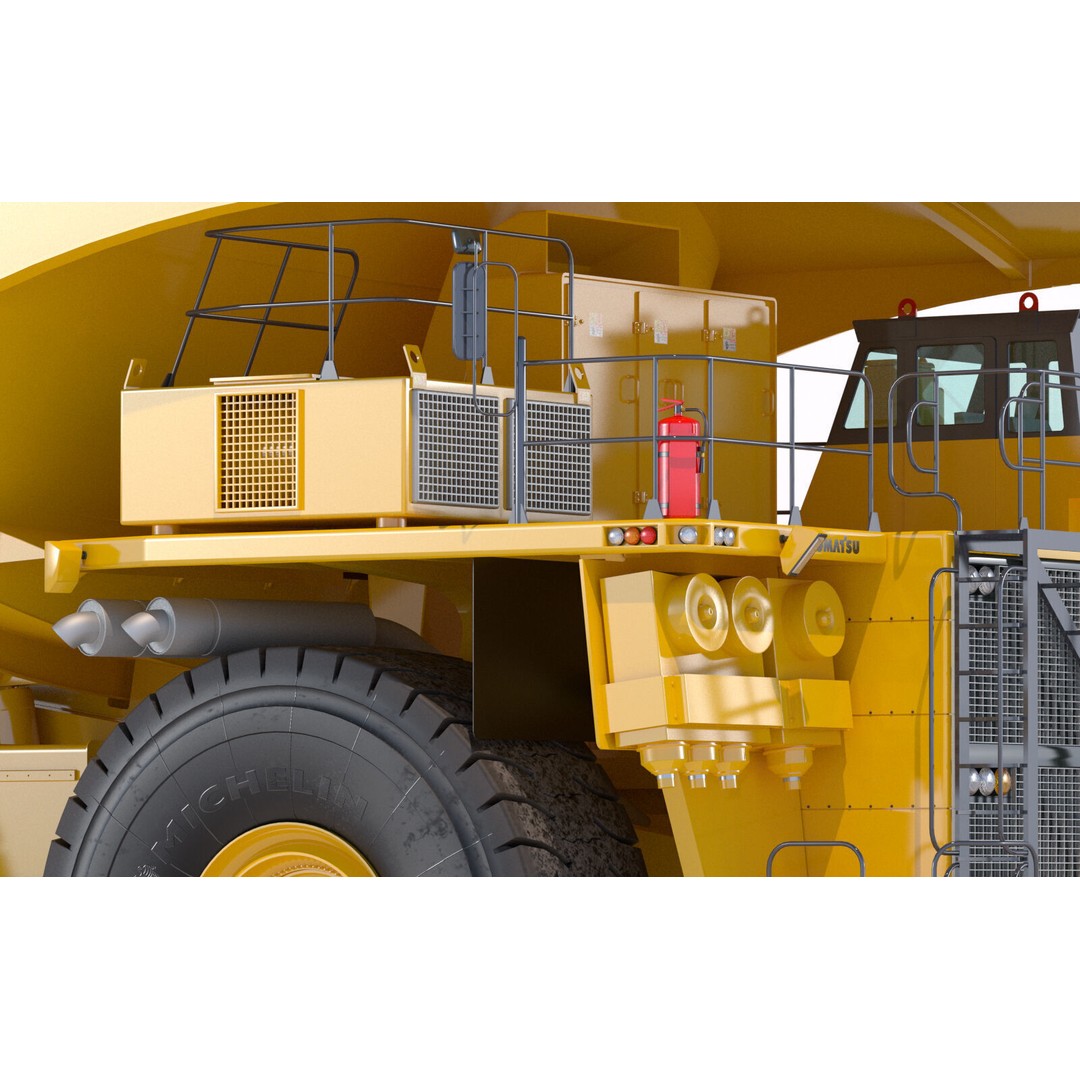 Komatsu 930E Rigid Dump Truck 3D Model – High Poly PBR Asset, FBX - View 10