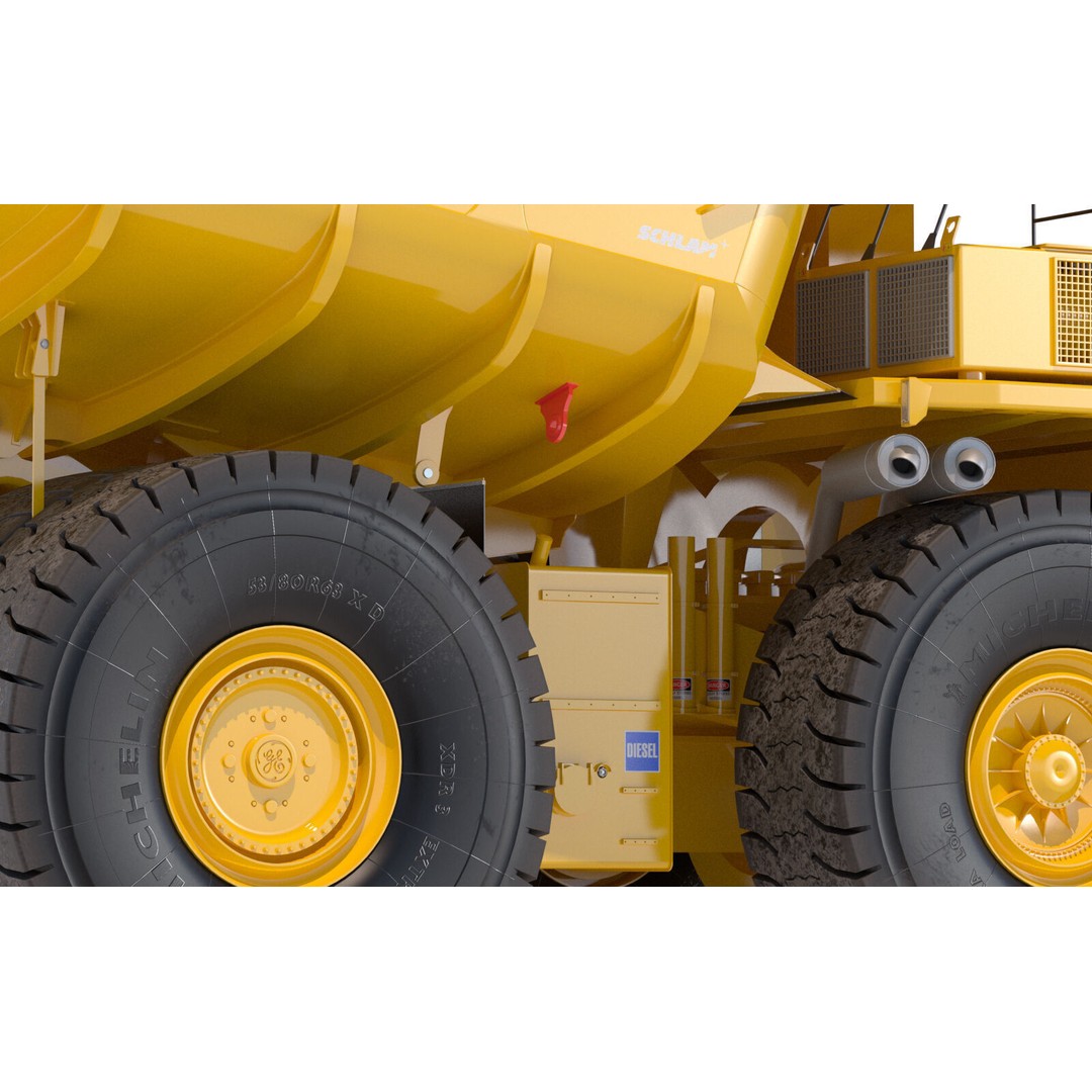 Komatsu 930E Rigid Dump Truck 3D Model – High Poly PBR Asset, FBX - View 13