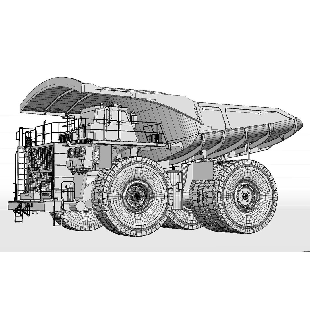 Komatsu 930E Rigid Dump Truck 3D Model – High Poly PBR Asset, FBX - View 21