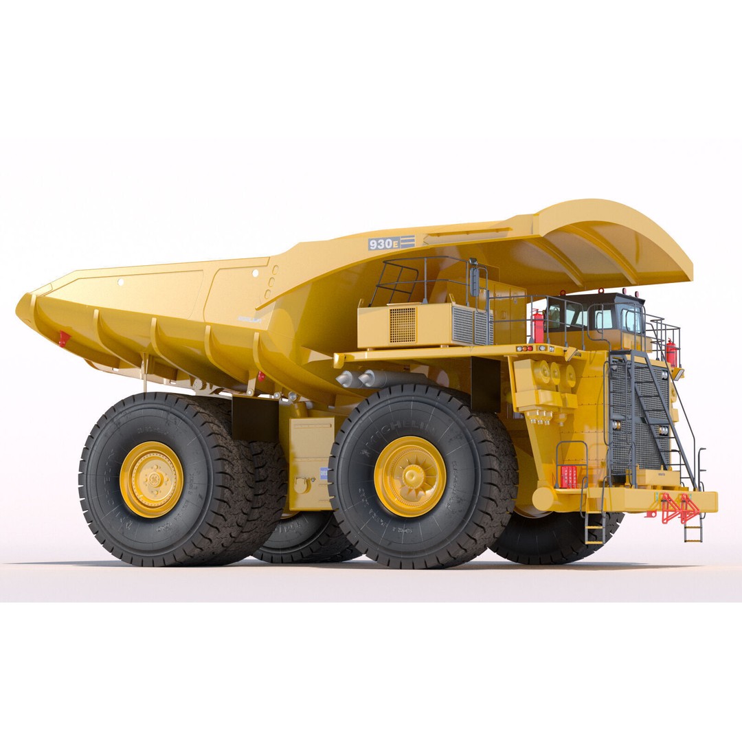 Komatsu 930E Rigid Dump Truck 3D Model – High Poly PBR Asset, FBX - View 3