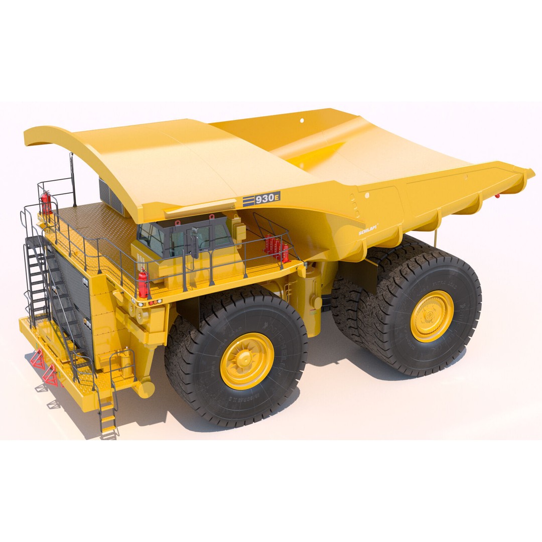 Komatsu 930E Rigid Dump Truck 3D Model – High Poly PBR Asset, FBX - View 7