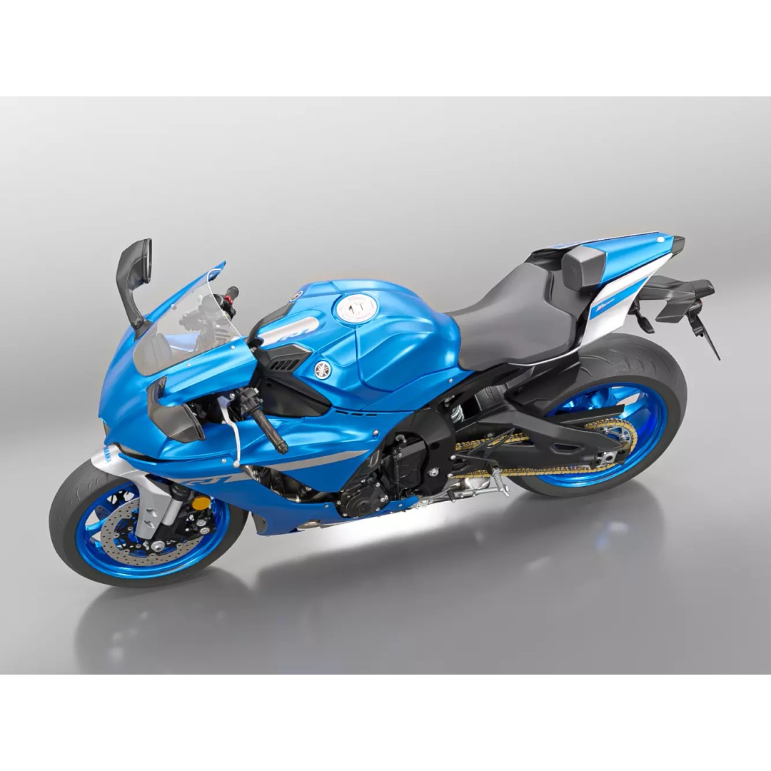 YAMAHA YZF R1 2020 3D Model – Low Poly Game Asset, FBX, OBJ - View 6