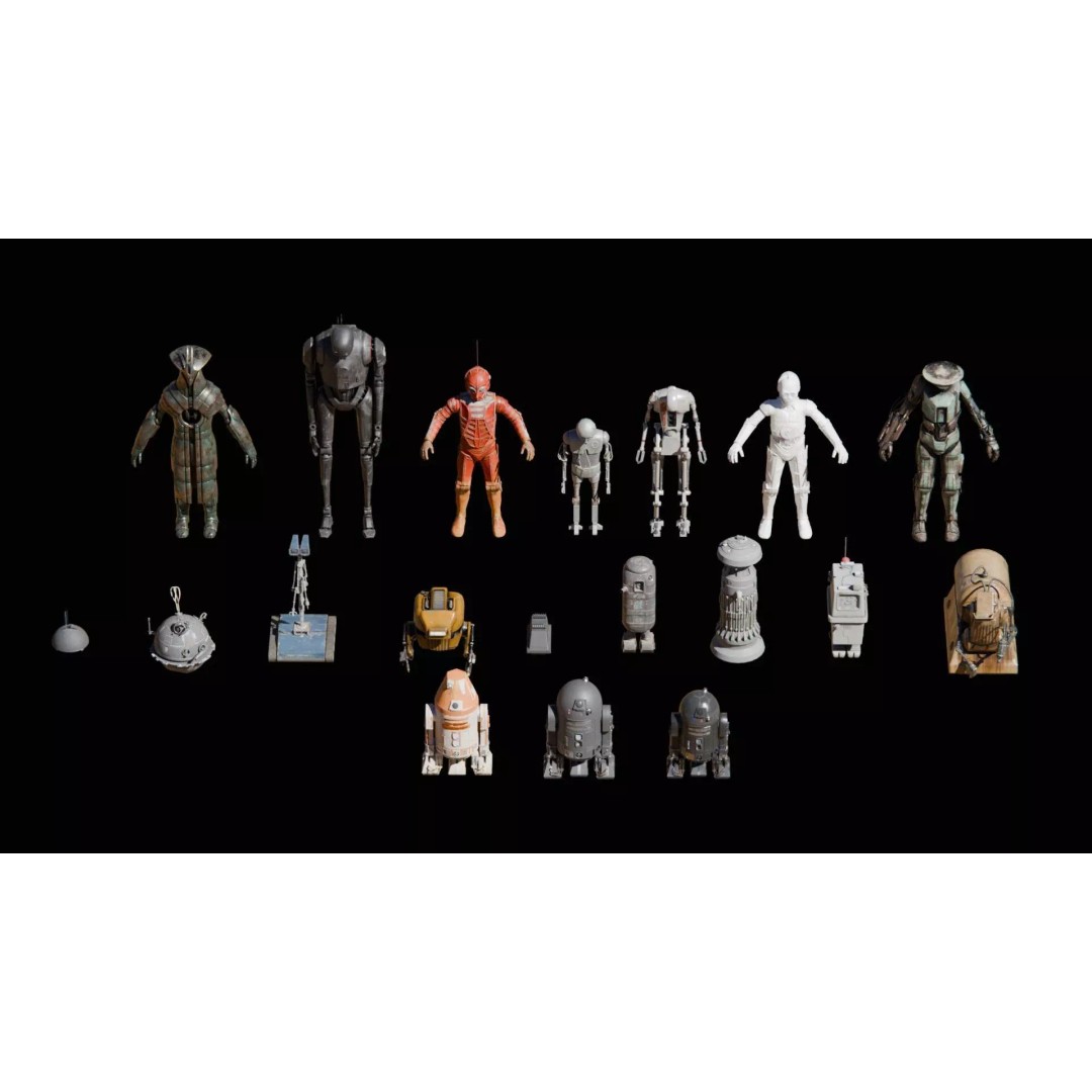Star Wars Droids 3D Model – High Poly Sci-Fi Vehicles, FBX & Blender - View 2