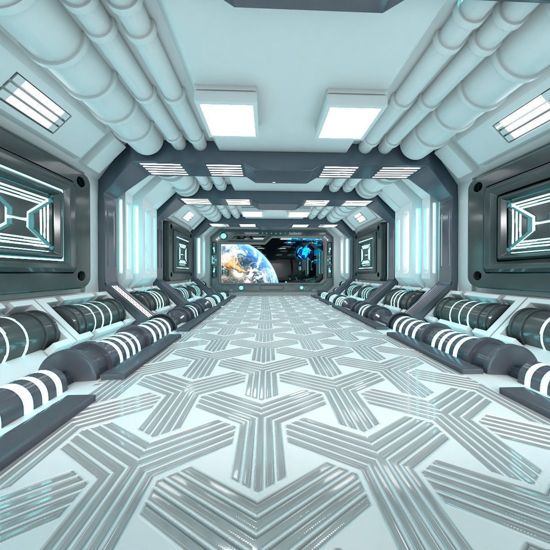 Sci-Fi Interior Scene 3D Model – Low Poly Game Asset, FBX, PBR - View 10