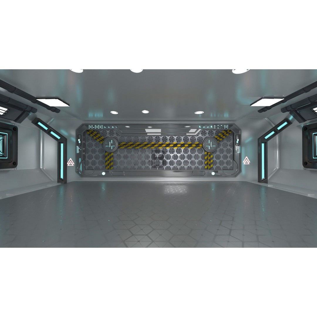 Sci-Fi Interior Scene 3D Model – Low Poly Game Asset, FBX, PBR - View 11