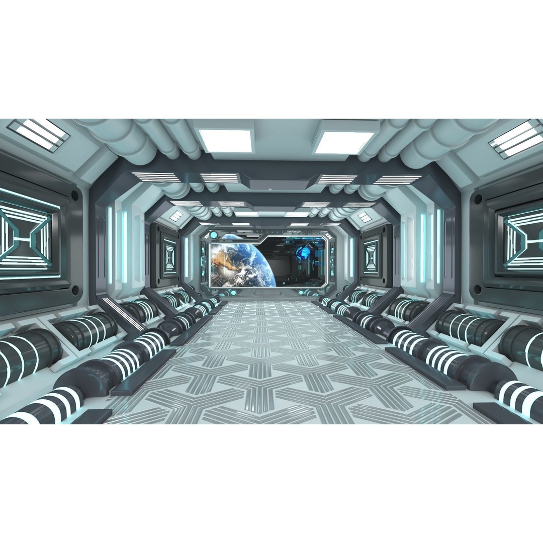 Sci-Fi Interior Scene 3D Model – Low Poly Game Asset, FBX, PBR - View 12