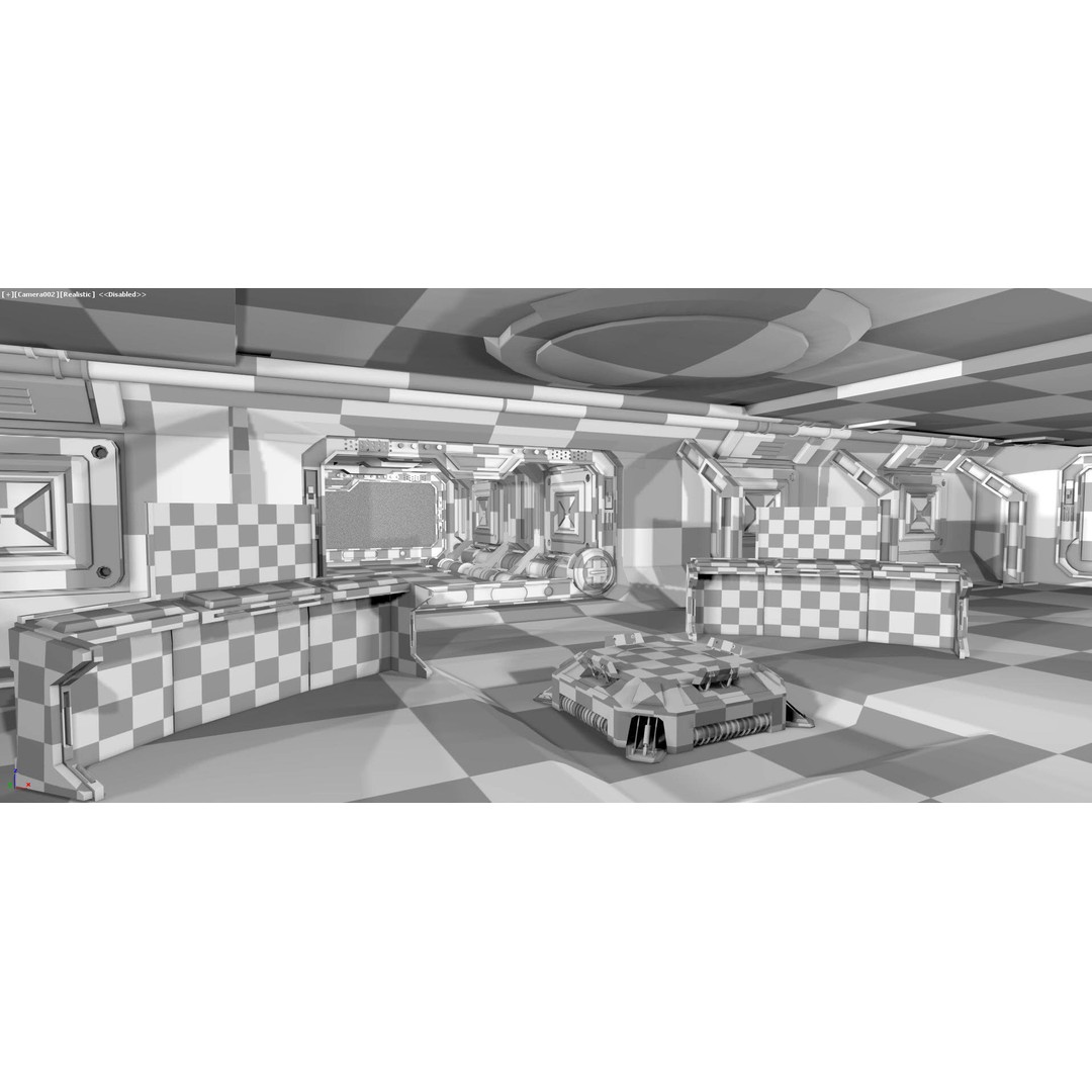Sci-Fi Interior Scene 3D Model – Low Poly Game Asset, FBX, PBR - View 14