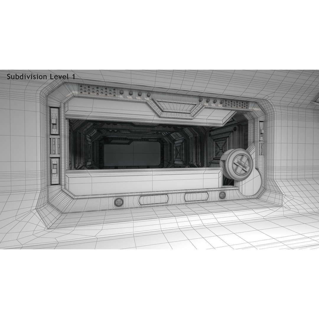 Sci-Fi Interior Scene 3D Model – Low Poly Game Asset, FBX, PBR - View 17