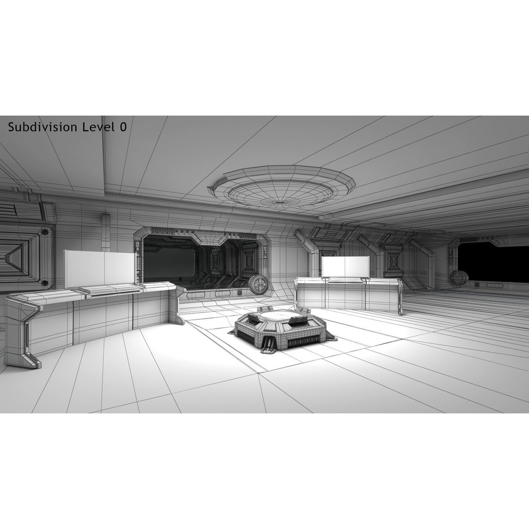 Sci-Fi Interior Scene 3D Model – Low Poly Game Asset, FBX, PBR - View 23