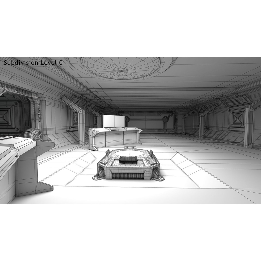 Sci-Fi Interior Scene 3D Model – Low Poly Game Asset, FBX, PBR - View 25