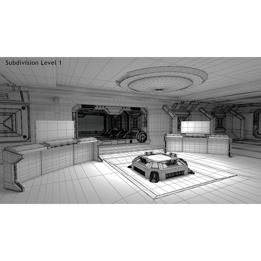 Sci-Fi Interior Scene 3D Model – Low Poly Game Asset, FBX, PBR - View 27