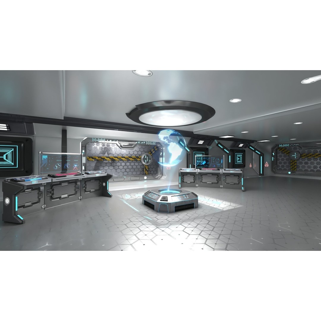 Sci-Fi Interior Scene 3D Model – Low Poly Game Asset, FBX, PBR - View 3