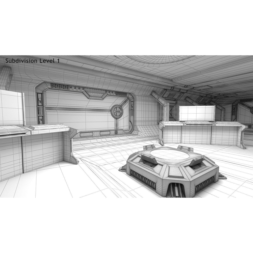 Sci-Fi Interior Scene 3D Model – Low Poly Game Asset, FBX, PBR - View 30