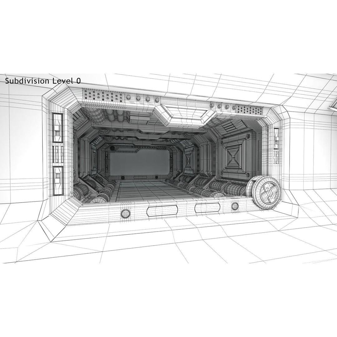Sci-Fi Interior Scene 3D Model – Low Poly Game Asset, FBX, PBR - View 31