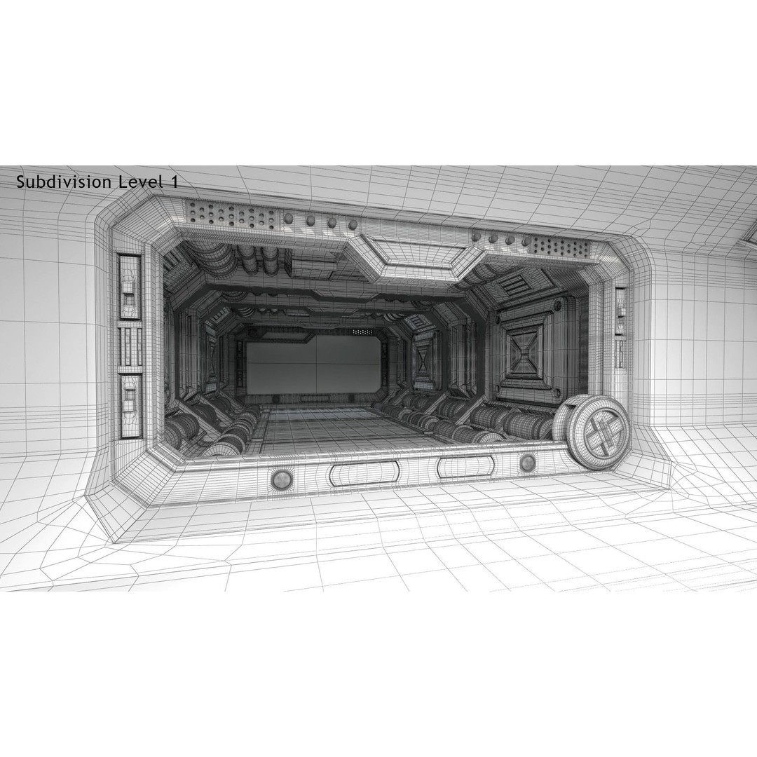 Sci-Fi Interior Scene 3D Model – Low Poly Game Asset, FBX, PBR - View 32