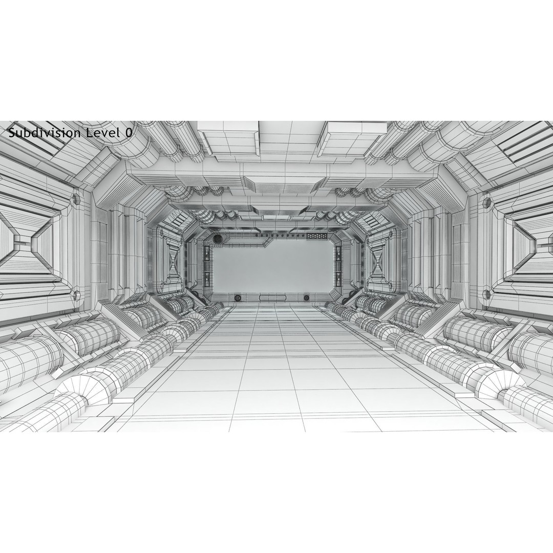 Sci-Fi Interior Scene 3D Model – Low Poly Game Asset, FBX, PBR - View 33