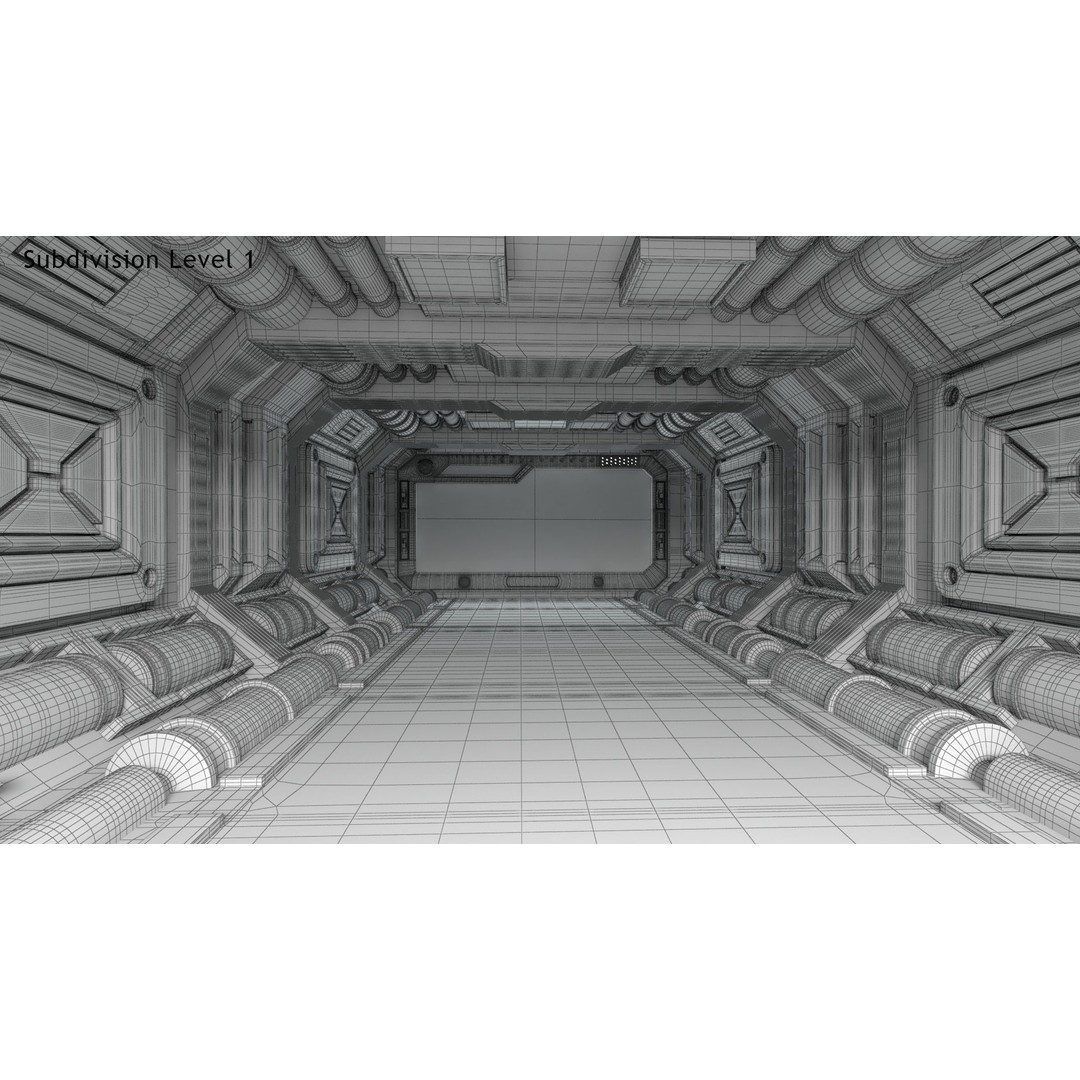 Sci-Fi Interior Scene 3D Model – Low Poly Game Asset, FBX, PBR - View 34