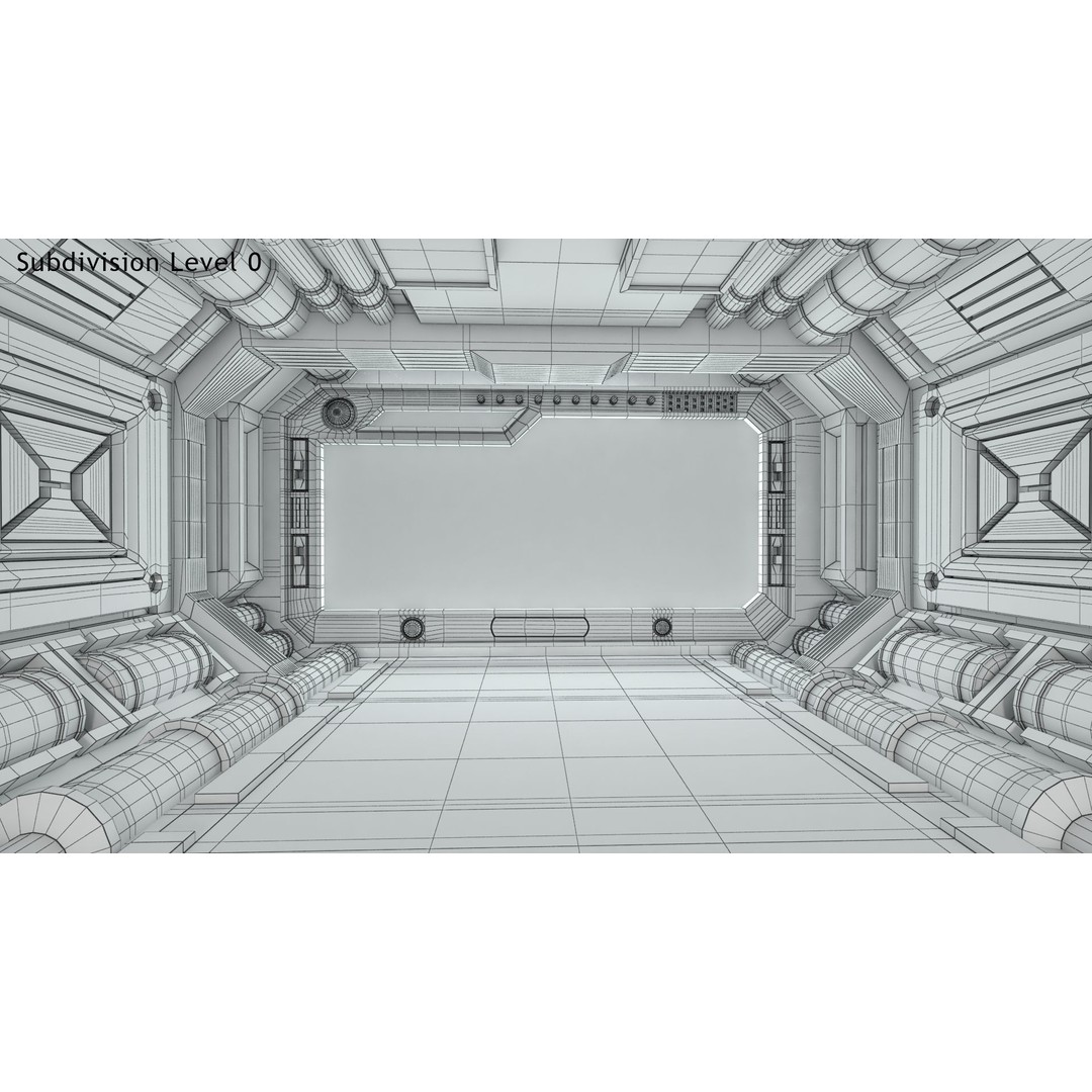 Sci-Fi Interior Scene 3D Model – Low Poly Game Asset, FBX, PBR - View 35