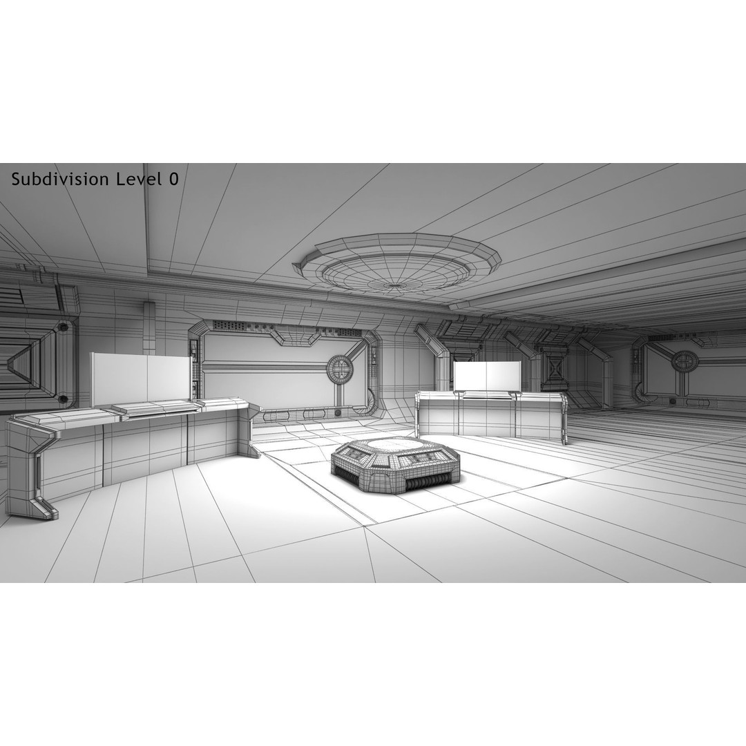 Sci-Fi Interior Scene 3D Model – Low Poly Game Asset, FBX, PBR - View 37