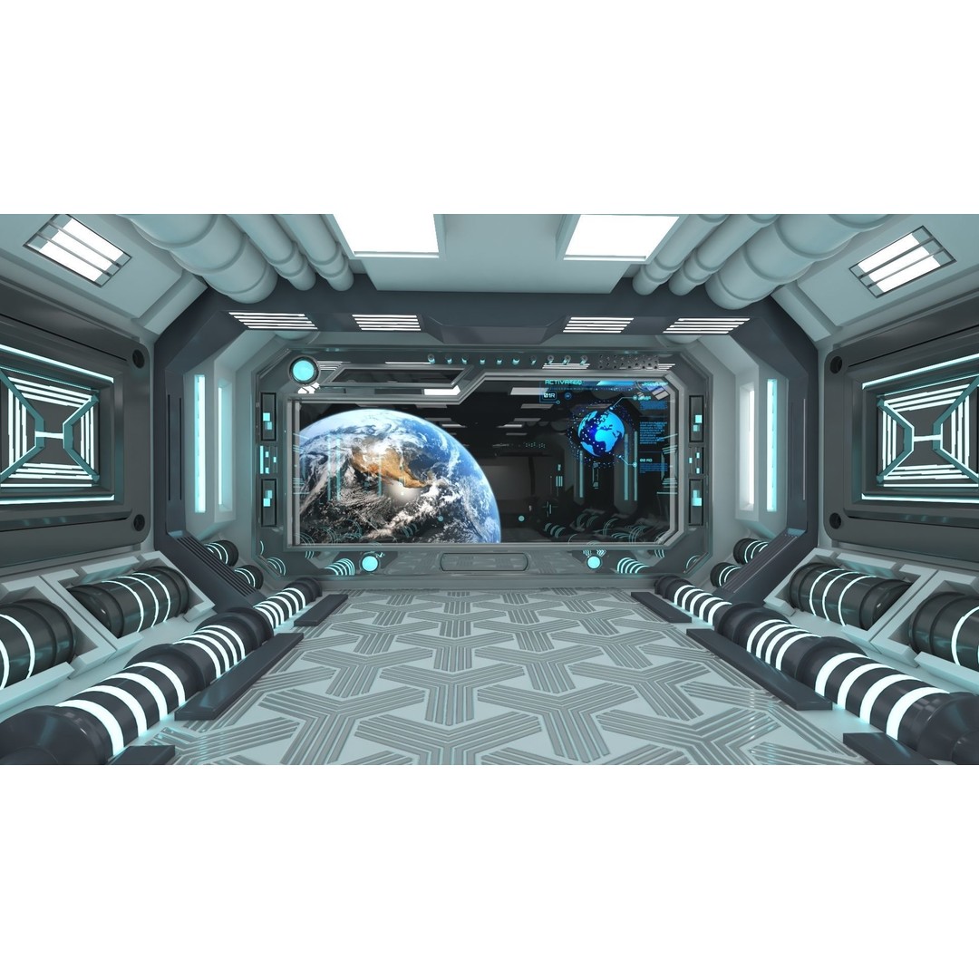 Sci-Fi Interior Scene 3D Model – Low Poly Game Asset, FBX, PBR - View 4
