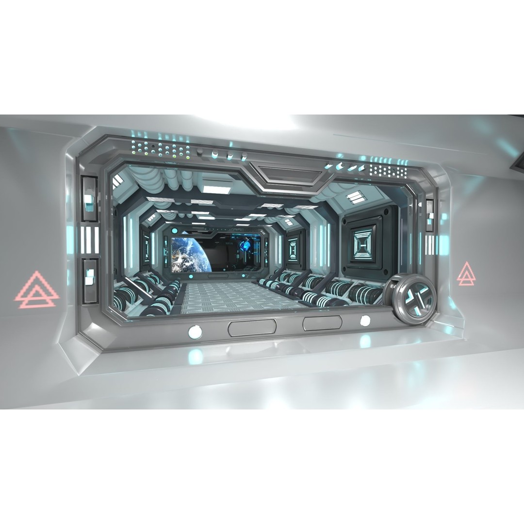 Sci-Fi Interior Scene 3D Model – Low Poly Game Asset, FBX, PBR - View 6