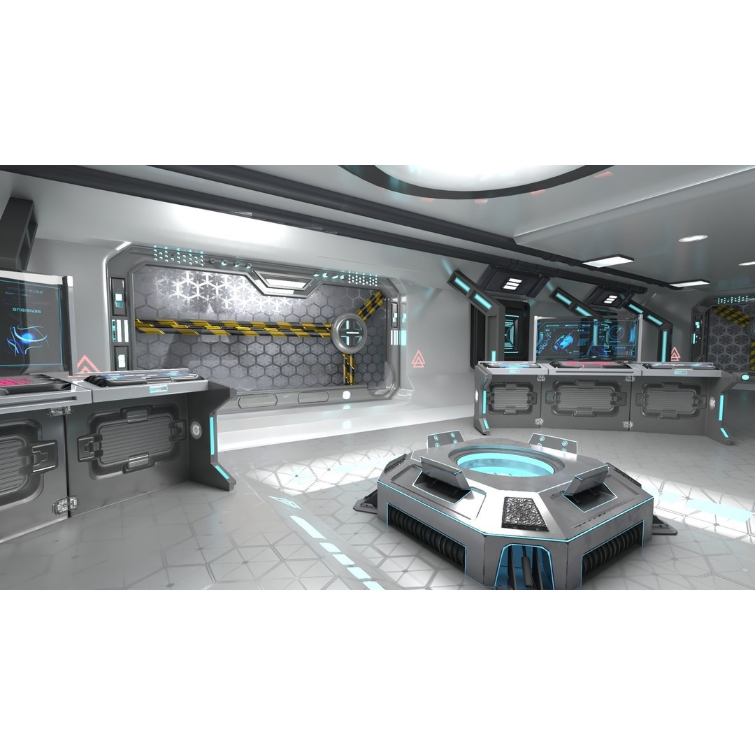 Sci-Fi Interior Scene 3D Model – Low Poly Game Asset, FBX, PBR - View 9