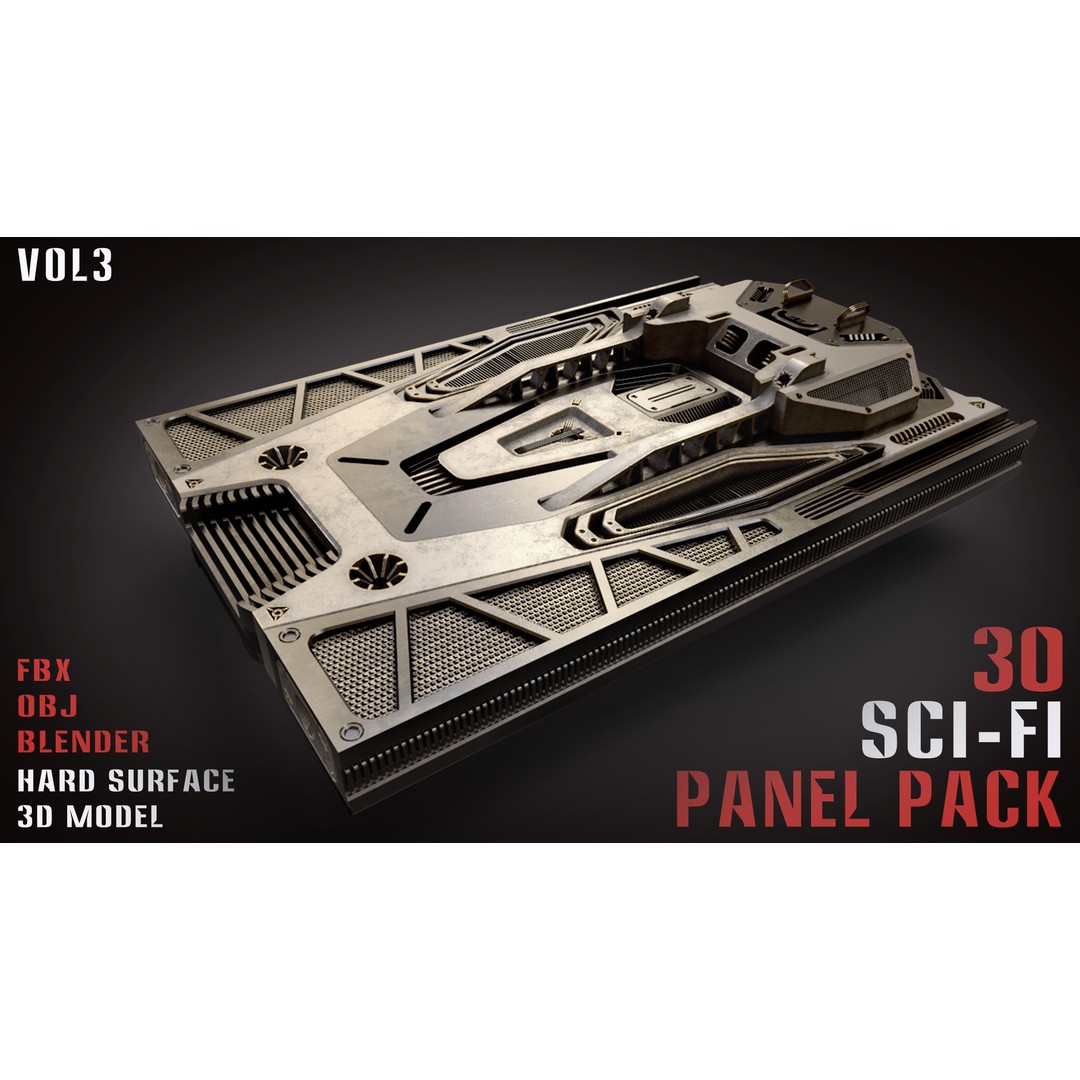 30 Sci-Fi Panels 3D Model – Futuristic Game Asset, Blender, FBX, OBJ - View 10