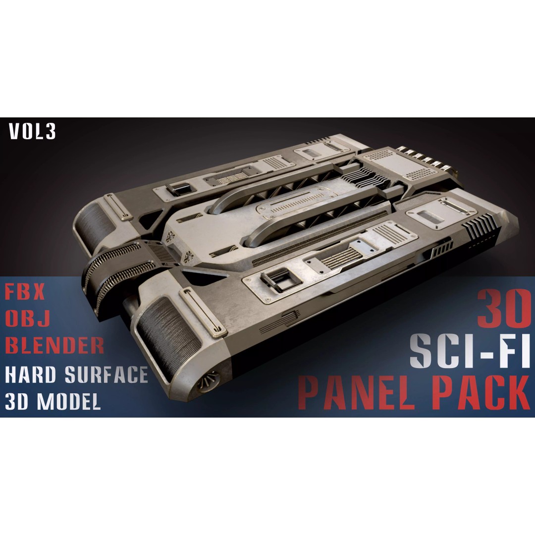 30 Sci-Fi Panels 3D Model – Futuristic Game Asset, Blender, FBX, OBJ - View 2