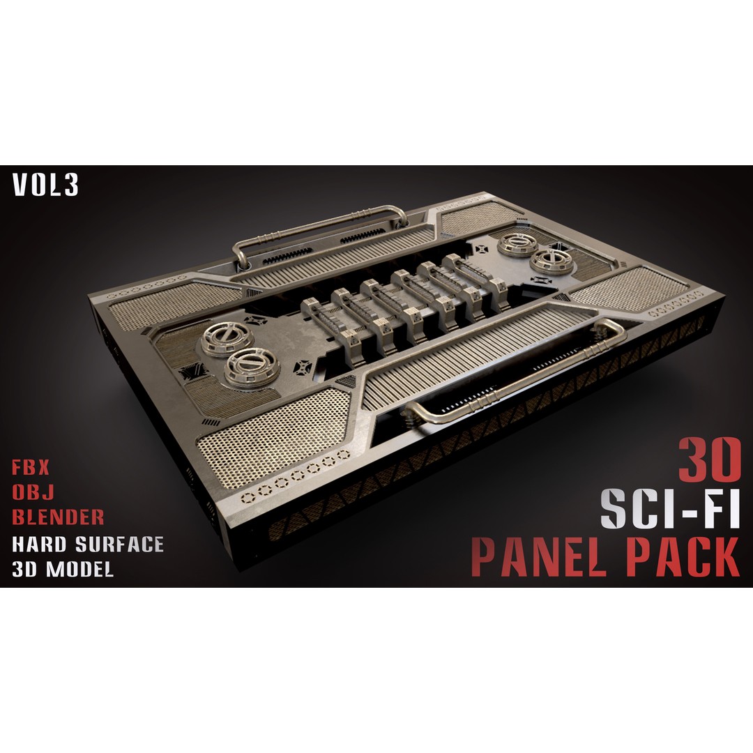30 Sci-Fi Panels 3D Model – Futuristic Game Asset, Blender, FBX, OBJ - View 8