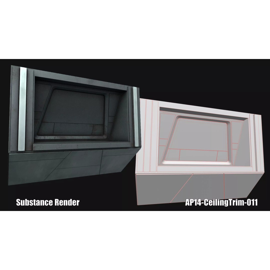 Sci-Fi Hanger 3D Model – Low Poly Modular Asset Pack, FBX - View 16