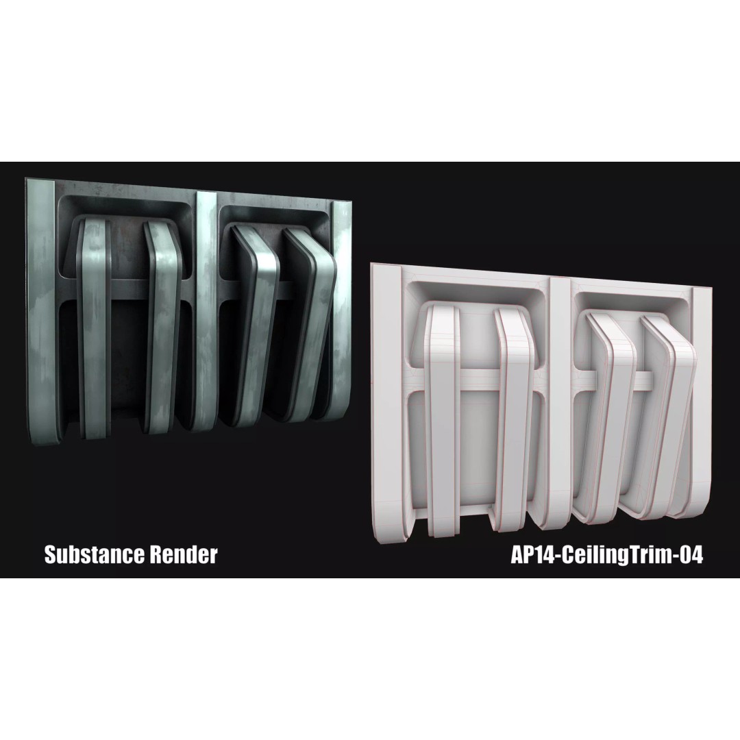 Sci-Fi Hanger 3D Model – Low Poly Modular Asset Pack, FBX - View 19
