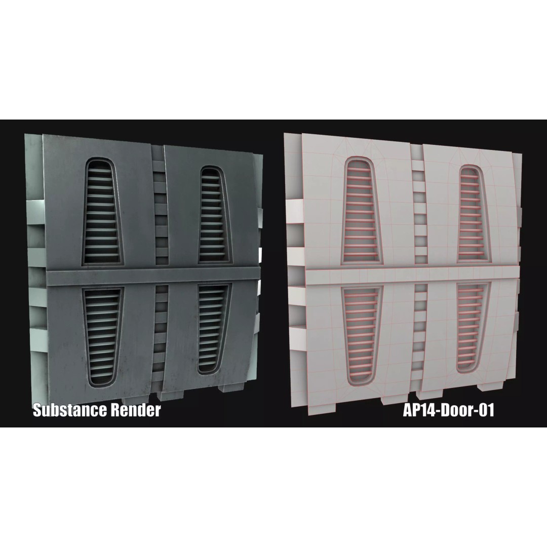Sci-Fi Hanger 3D Model – Low Poly Modular Asset Pack, FBX - View 30