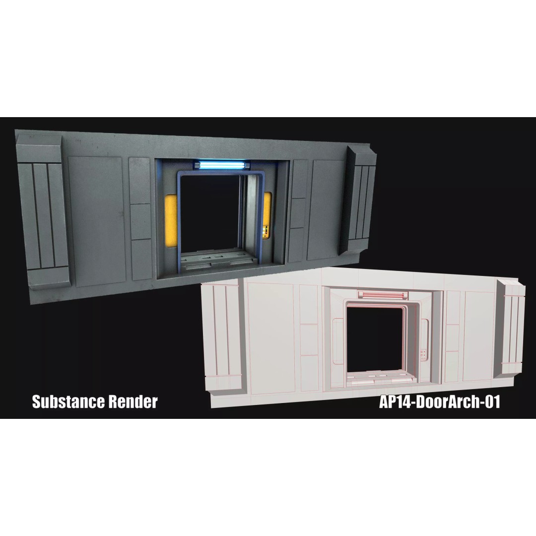 Sci-Fi Hanger 3D Model – Low Poly Modular Asset Pack, FBX - View 31