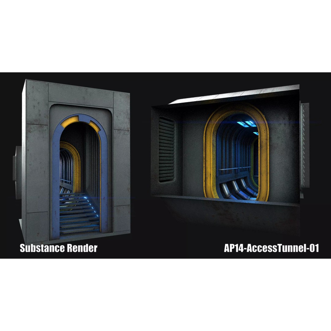 Sci-Fi Hanger 3D Model – Low Poly Modular Asset Pack, FBX - View 4