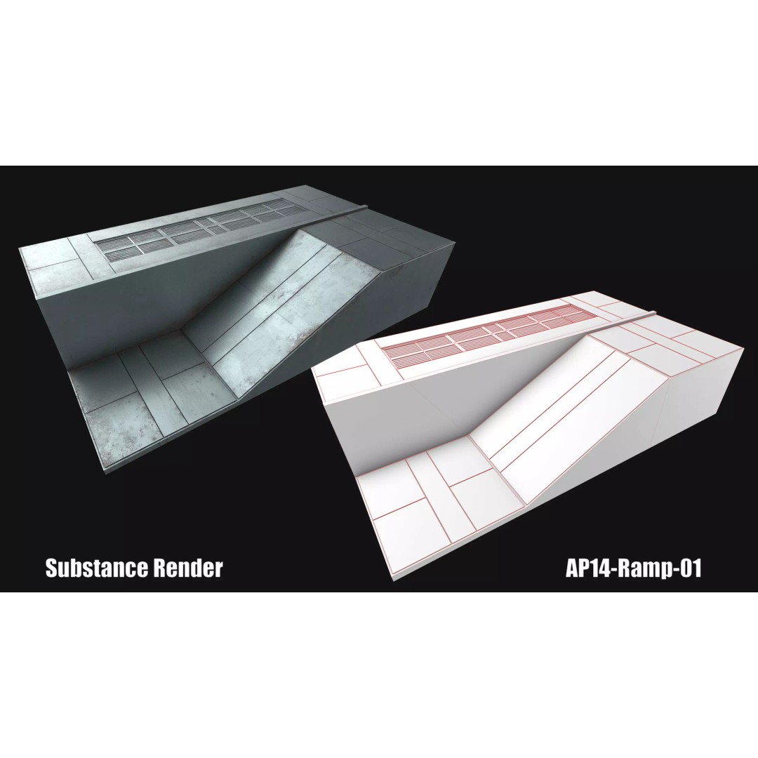 Sci-Fi Hanger 3D Model – Low Poly Modular Asset Pack, FBX - View 64