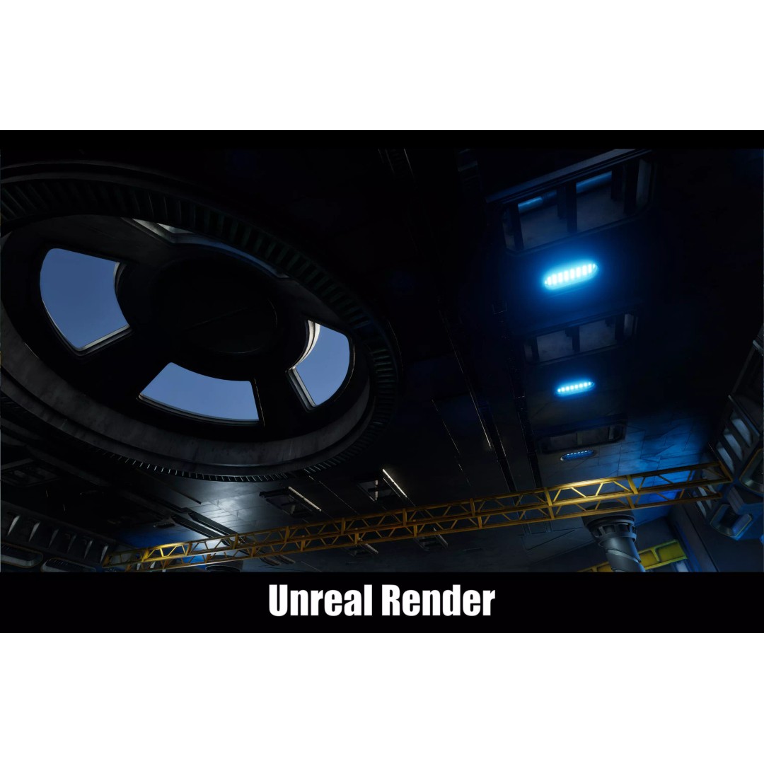 Sci-Fi Hanger 3D Model – Low Poly Modular Asset Pack, FBX - View 87
