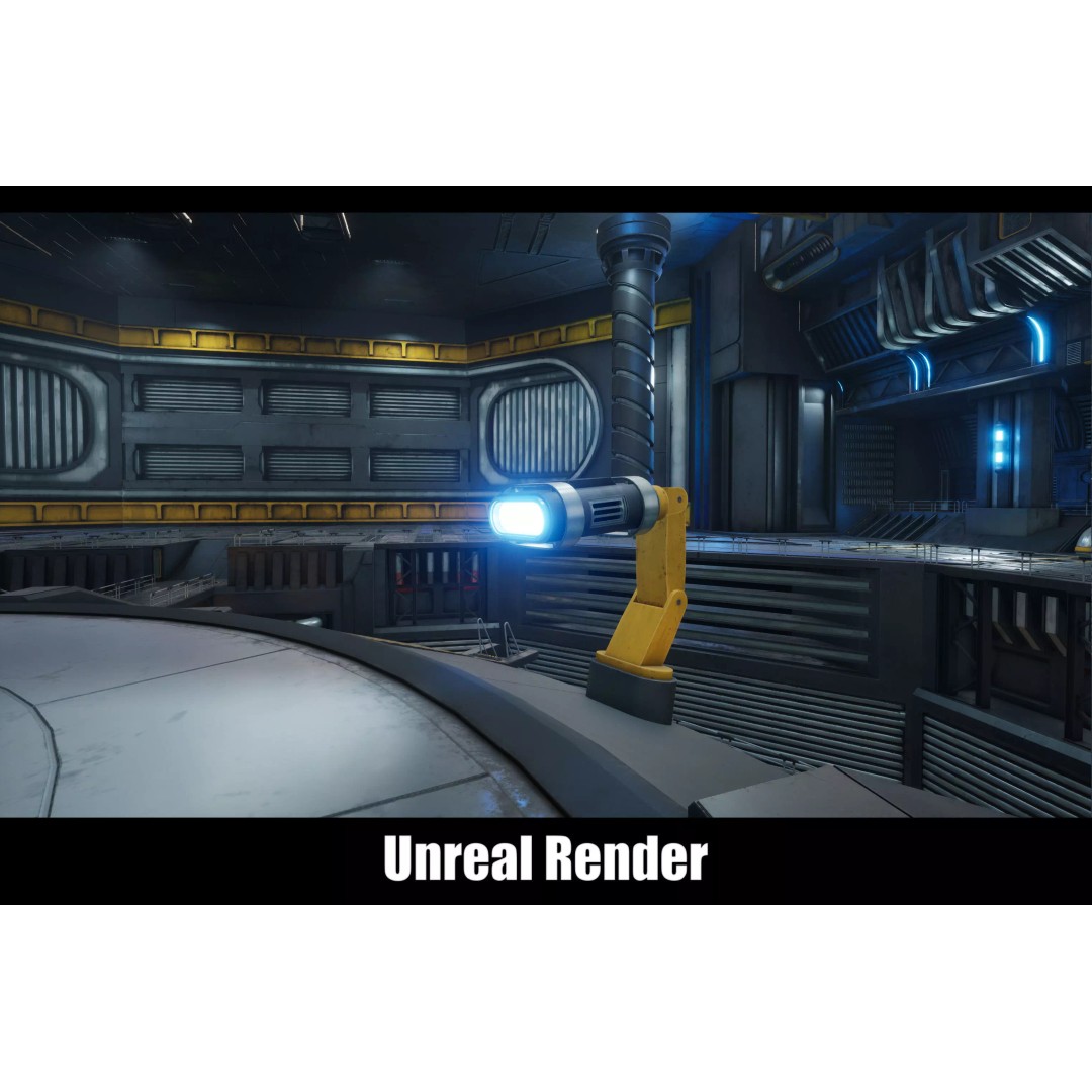 Sci-Fi Hanger 3D Model – Low Poly Modular Asset Pack, FBX - View 88