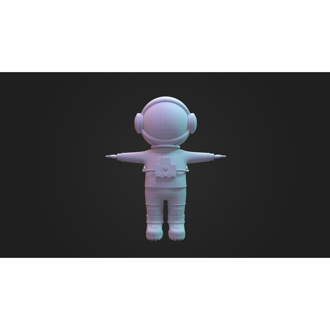 Stylized Cartoon Astronaut 3D Model – Rigged Character with PBR Textures, FBX - View 10