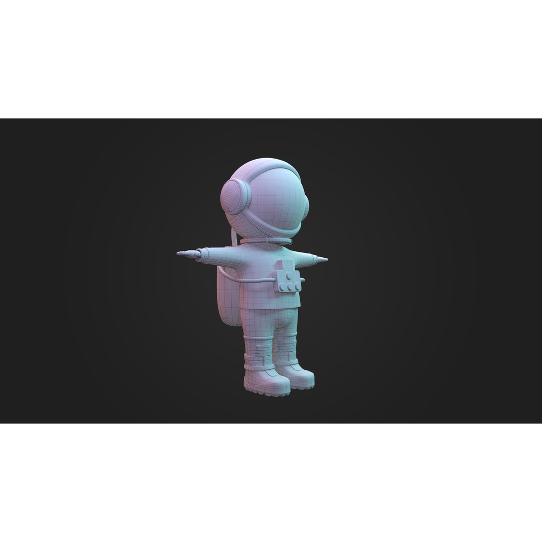 Stylized Cartoon Astronaut 3D Model – Rigged Character with PBR Textures, FBX - View 11