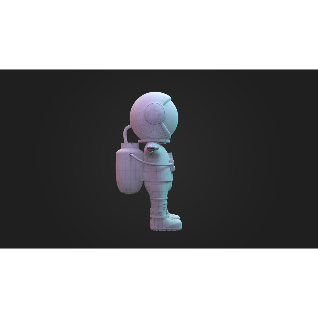 Stylized Cartoon Astronaut 3D Model – Rigged Character with PBR Textures, FBX - View 12