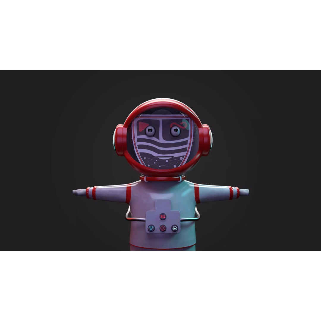 Stylized Cartoon Astronaut 3D Model – Rigged Character with PBR Textures, FBX - View 2
