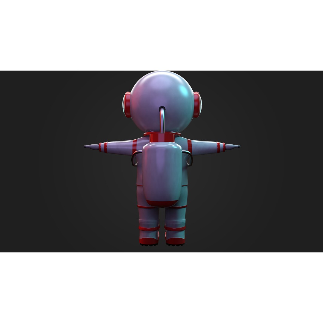 Stylized Cartoon Astronaut 3D Model – Rigged Character with PBR Textures, FBX - View 5