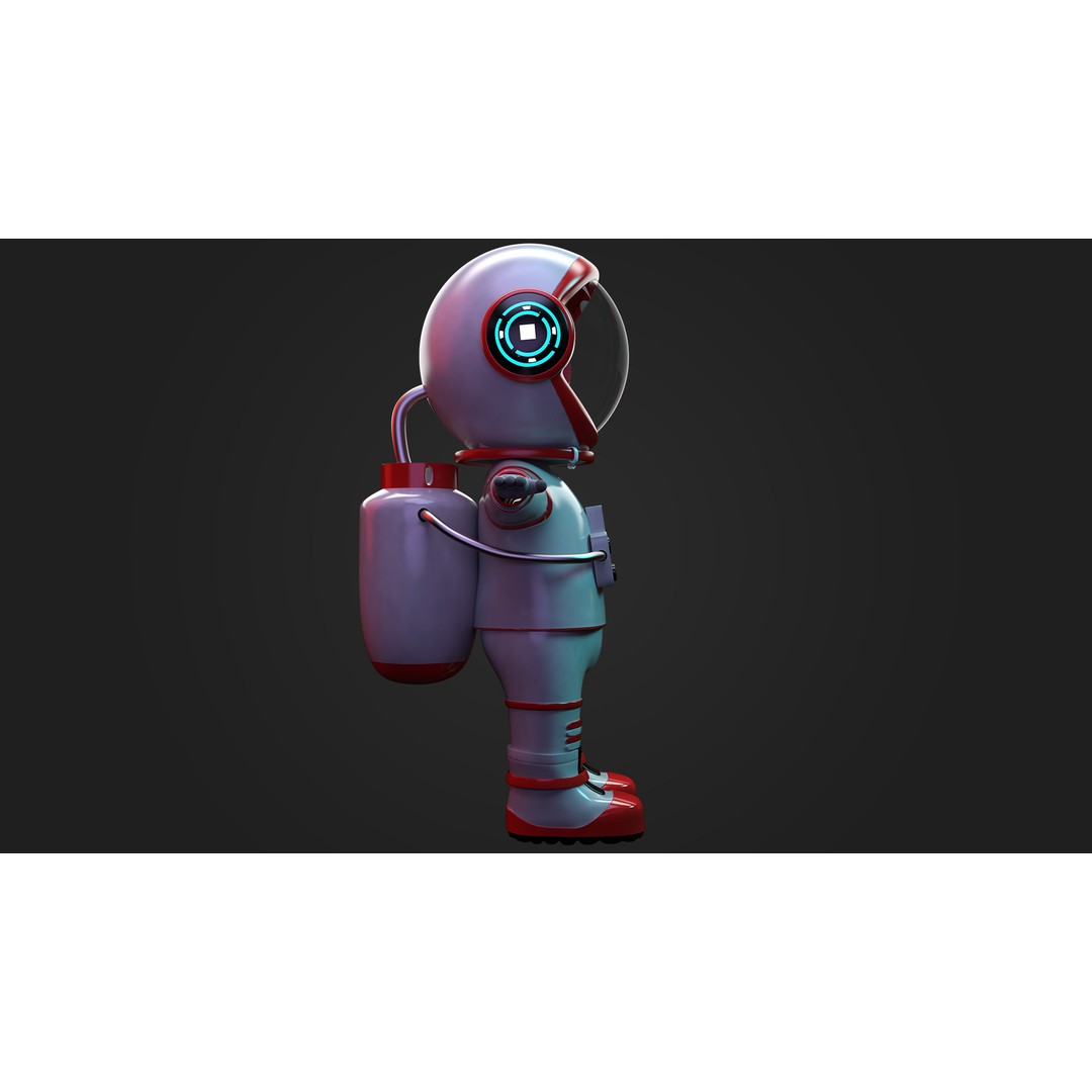Stylized Cartoon Astronaut 3D Model – Rigged Character with PBR Textures, FBX - View 7
