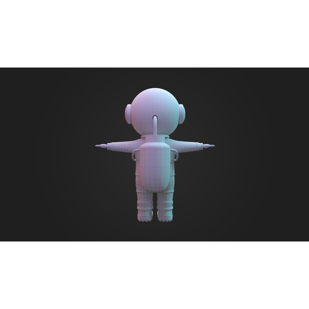 Stylized Cartoon Astronaut 3D Model – Rigged Character with PBR Textures, FBX - View 8