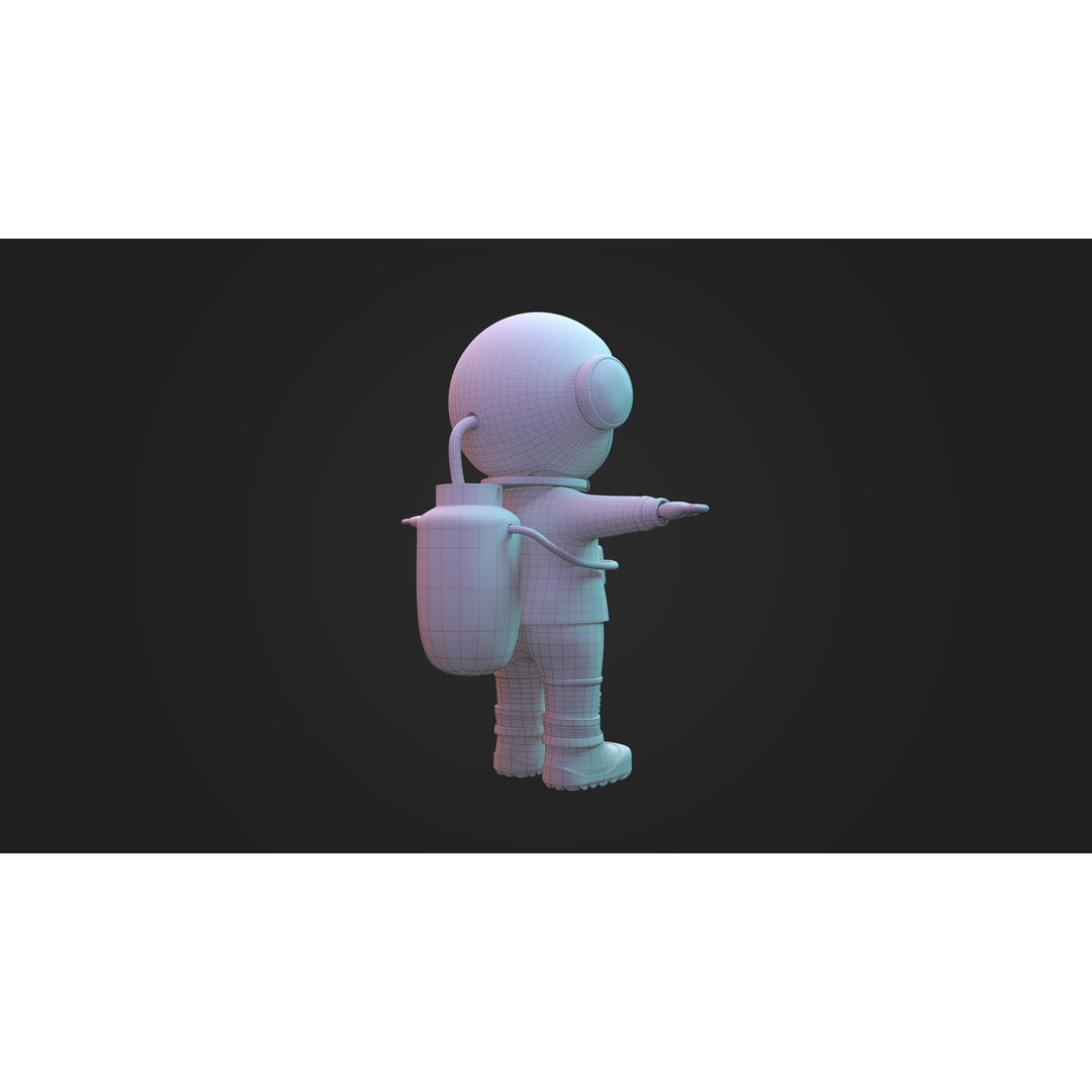 Stylized Cartoon Astronaut 3D Model – Rigged Character with PBR Textures, FBX - View 9