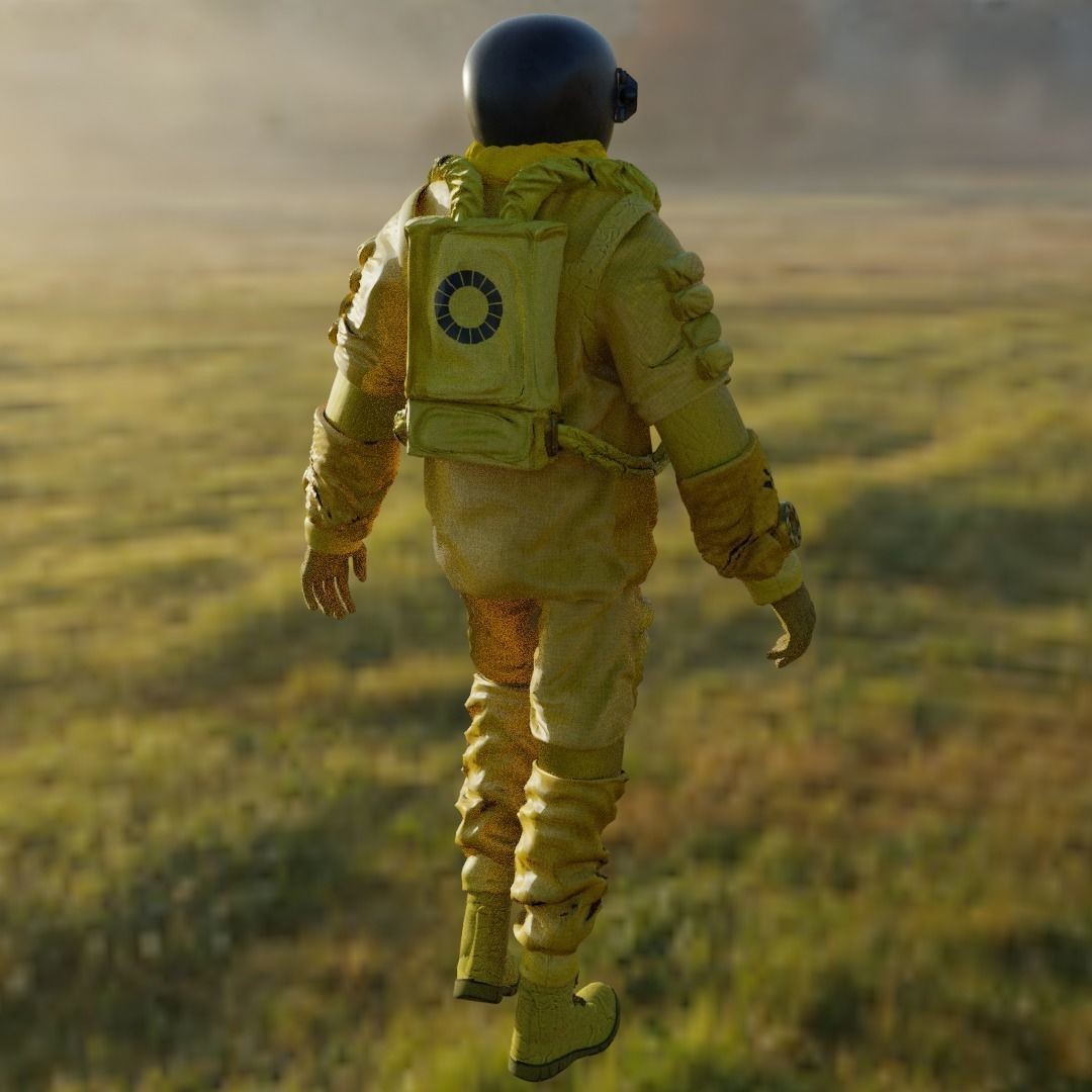 Spacesuit 3D Model – Low Poly Biohazard Character, FBX, OBJ - View 11