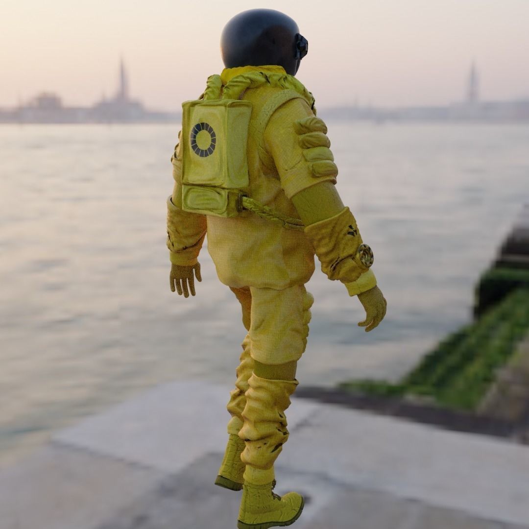 Spacesuit 3D Model – Low Poly Biohazard Character, FBX, OBJ - View 12